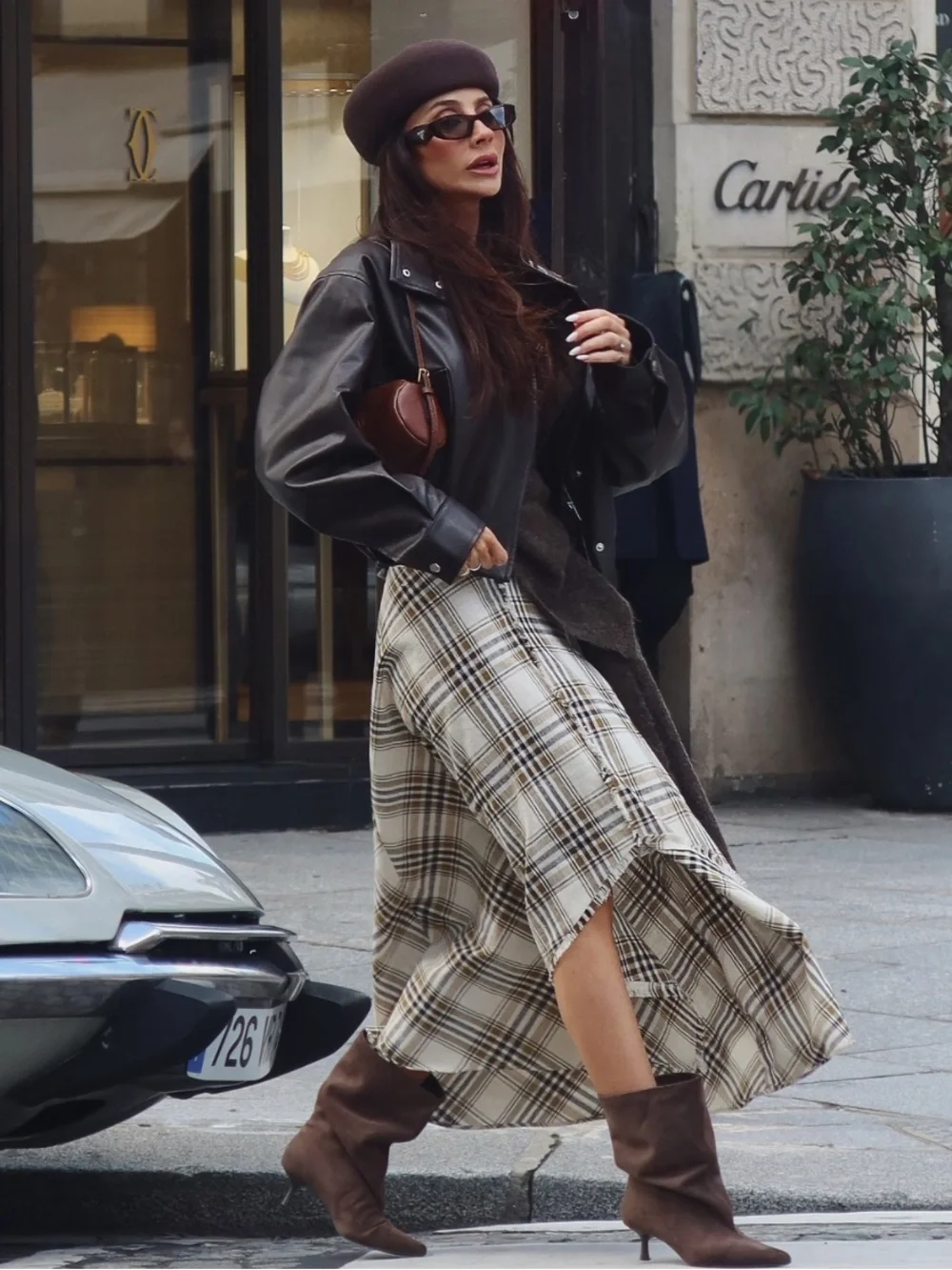NWT Zara Asymmetric Plaid Midi Skirt